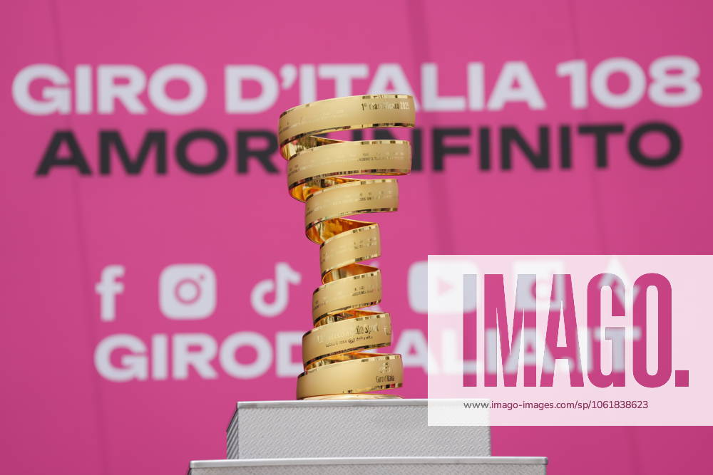 The trophy during the stage 1 of the Giro dItalia from Durazzo (Durres) to Tirana (Tirane), Albania- Friday, May 9, 2025. - cycling