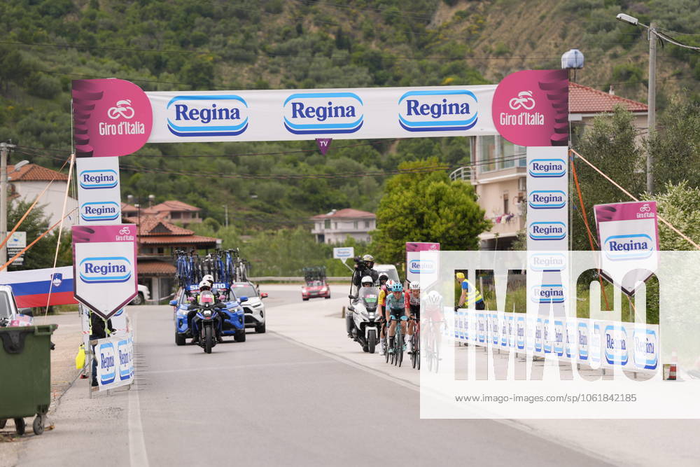 The pack rides during the stage 1 of the Giro dItalia from Durazzo (Durres) to Tirana (Tirane), Albania- Friday, May 9, 2025. - cycling.