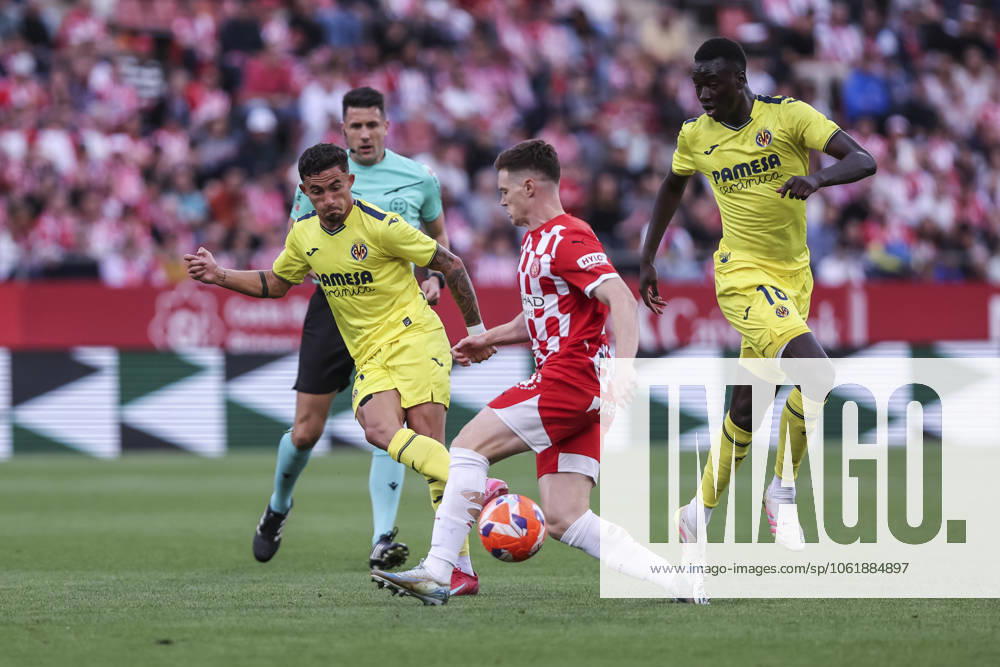 Yeremi Pino of Villarreal CF in action during the Spanish league, La Liga EA Sports, football match played between Girona FC and Villarreal CF at Estadio de Montilivi on May 10, 2025 in Girona, Spain. Girona SPAIN - ZUMAa181 20250510_zaa_a181_124