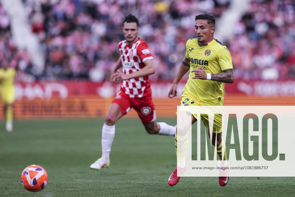 Yeremi Pino of Villarreal CF in action during the Spanish league, La Liga EA Sports, football match played between Girona FC and Villarreal CF at Estadio de Montilivi on May 10, 2025 in Girona, Spain. Girona SPAIN - ZUMAa181 20250510_zaa_a181_133