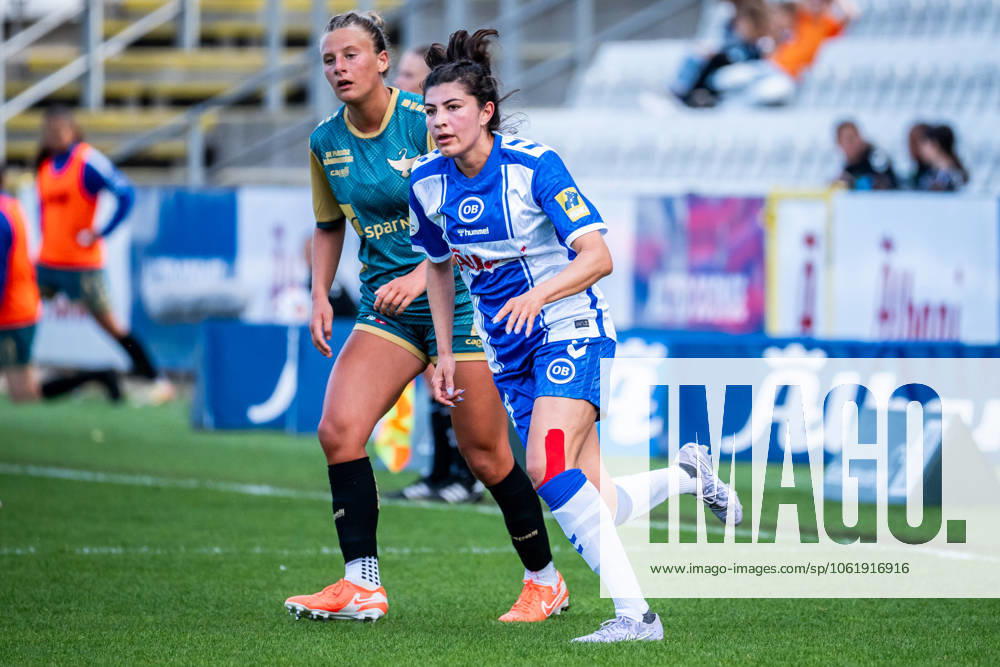 OB Q v HB Koge, Gjensidige Kvindeliga football, Odense, Denmark Odense, Denmark. 10th, May 2025. Madelyn Desiano (9) of OB Q seen during the Gjensidige Kvindeliga match between OB Q and HB Koge at Nature Energy Park in Odense. Denmark, Odense