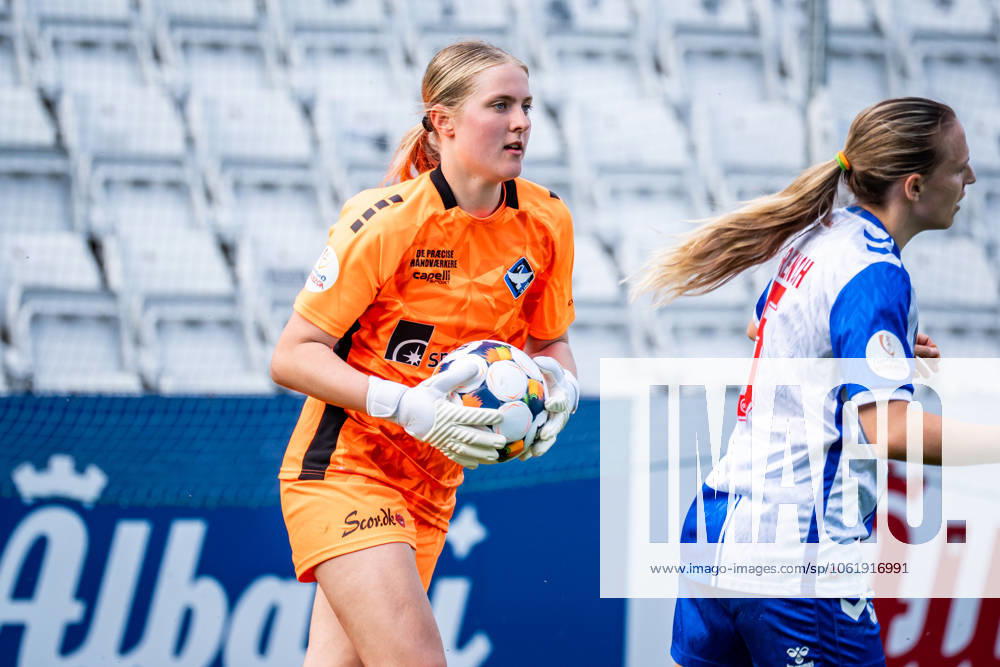 OB Q v HB Koge, Gjensidige Kvindeliga football, Odense, Denmark Odense, Denmark. 10th, May 2025. Goalkeeper Alberte Vingum (1) of HB Koge seen during the Gjensidige Kvindeliga match between OB Q and HB Koge at Nature Energy Park in Odense. Denmark, Odense
