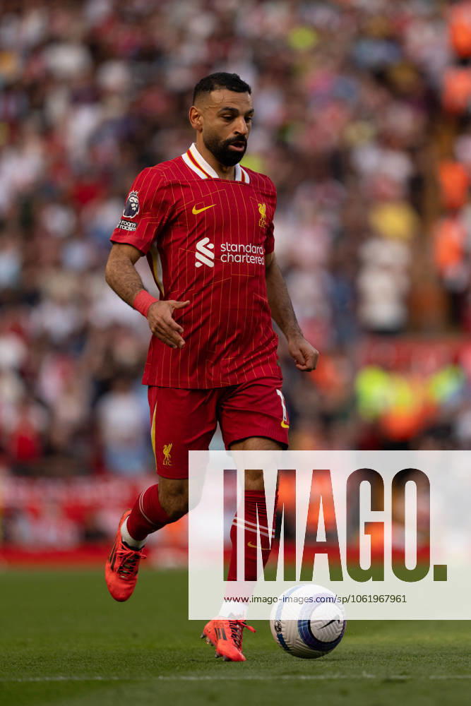 Liverpool FC v Arsenal FC - Premier League Liverpool s Mohamed Salah is seen in action during the Premier League match between Liverpool and Arsenal at Anfield in Liverpool, England, on May 11, 2025. Liverpool Merseyside United Kingdom