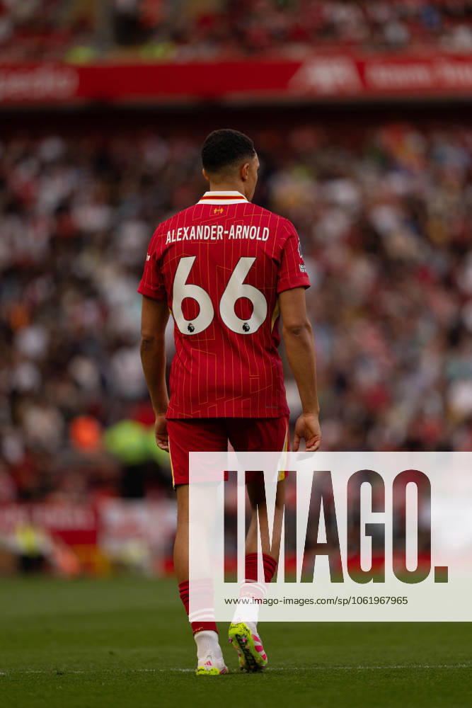 Liverpool FC v Arsenal FC - Premier League Trent Alexander-Arnold plays during the Premier League match between Liverpool and Arsenal at Anfield in Liverpool, England, on May 11, 2025. Liverpool Merseyside United Kingdom