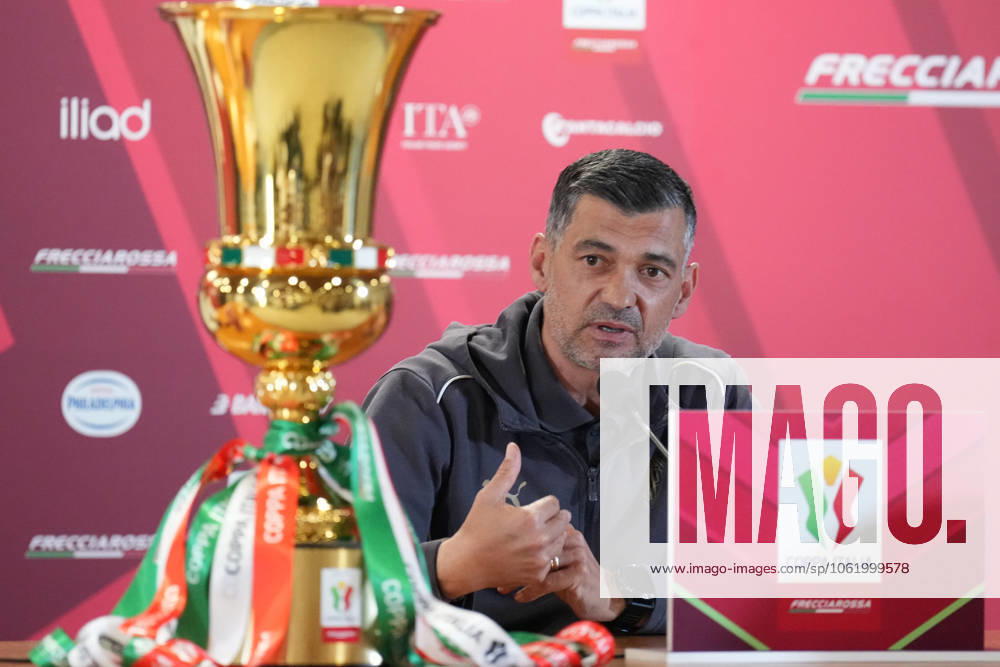 AC Milans head coach Sergio Conceicao during press conference, PK, Pressekonferenz for the 2025 Italian Cup Final in Rome, Tuesday, May 13, 2025 - Soccer ( Photo by Alfredo Falcone LaPresse )