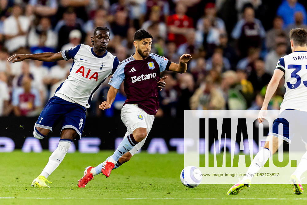 Aston Villa v Tottenham Hotspur Premier League 16 05 2025. Aston Villa forward Marco Asensio (21) battles for possession during the Premier League match between Aston Villa and Tottenham Hotspur at Villa Park, Birmingham, England on 16 May 2025. Birmingham Villa Park West Midlands England Editorial use only DataCo restrictions apply See www.football-dataco.com ,