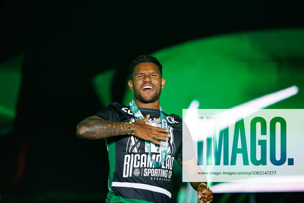 Matheus Reis seen during Celebrations of Sporting CP after winning the title at Marques de Pombal (Maciej Rogowski) Lisbon Marques De Pombal Portugal