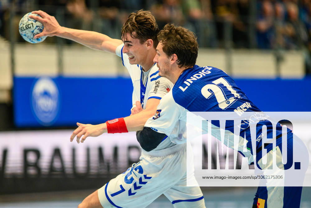 Julian Koester Rueckraum Links, VfL Gummersbach, 7 , Philipp Meyer ThSV Eisenach, 27 GER, Thuringia, ThSV Eisenach vs VfL Gummersbach, Handball, Daikin 1 Handballbundesliga, 30 Matchday, Season 2024 2025, Sunday, 18 05 2025, 16 30 GER, Thuringia, ThSV Eisenach v VfL Gummersbach, Handball, Daikin 1 Handball Bundesliga, Matchday 30, 2024 2025 season, Sunday, 18 05 2025, 16 30 Eisenach