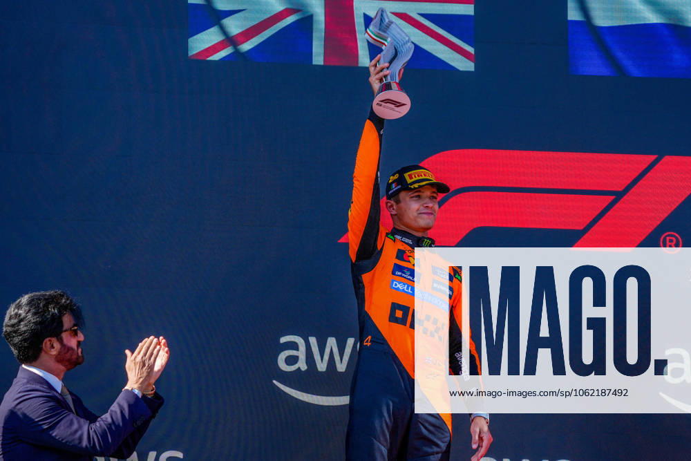 MOTORI - Formula 1 - AWS Gran Premio del Made in Italy e dell Emilia Romagna 2025 - Race Lando Norris (GBR) - McLaren Formula 1 Team - McLaren MCL39 - Mercedes abd Mohammed Bin Sulayem (EAU) - FIA President Podium of the race of Formula 1 AWS Gran Premio del Made in Italy e dell Emilia Romagna 2025 - Autodromo Enzo e Dino Ferrari, Imola (BO) Italy from 15th to 18th May 2025, Imola Italy