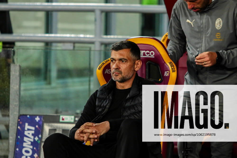 Sergio Sergio Conceicao coach of AC Milan during AS Roma vs AC Milan, Italian soccer Serie A match in Rome, Italy, May 18 2025