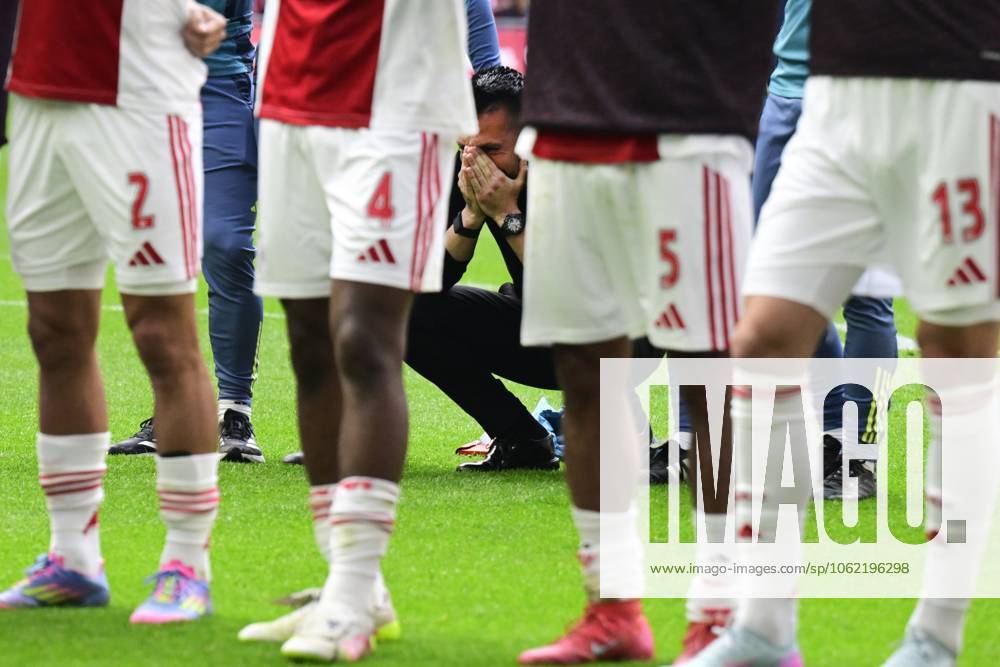 AMSTERDAM - Coach of Ajax Francesco Farioli after the Dutch Eredivisie match between Ajax Amsterdam and FC Twente at the Johan Cruijff ArenA on May 18, 2025 in Amsterdam, Netherlands. ANP OLAF CRACK Dutch Eredivisie 2024 25 ANPxSportx IVx 527926217 originalFilename: 527926217