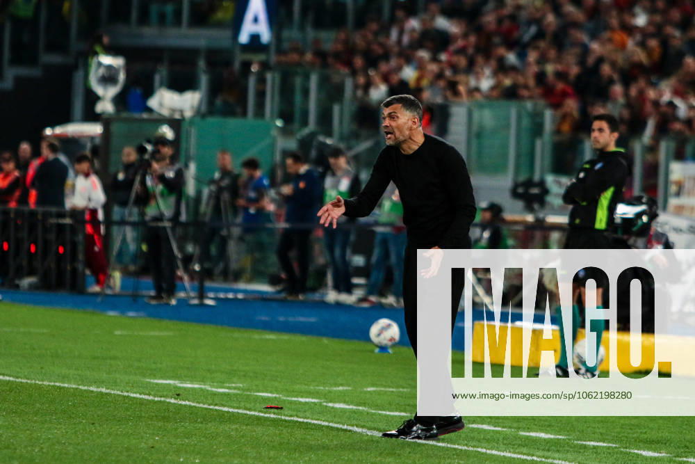Sergio Sergio Conceicao coach of AC Milan during AS Roma vs AC Milan, Italian soccer Serie A match in Rome, Italy, May 18 2025