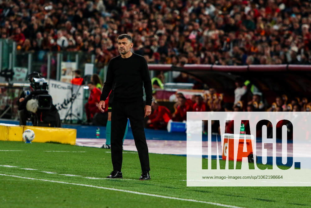 Sergio Sergio Conceicao coach of AC Milan during AS Roma vs AC Milan, Italian soccer Serie A match in Rome, Italy, May 18 2025