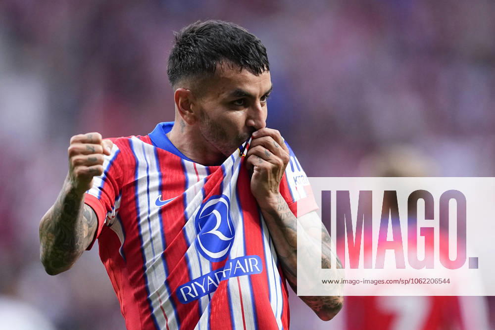 Angel Correa of Atletico de Madrid celebrates a goal during the Spanish League, LaLiga EA Sports, football match played between Atletico de Madrid and Real Betis Balompie at Riyadh Air Metropolitano stadium on May 18, 2025, in Madrid, Spain. Madrid Spain - ZUMAa181 20250518_zaa_a181_415