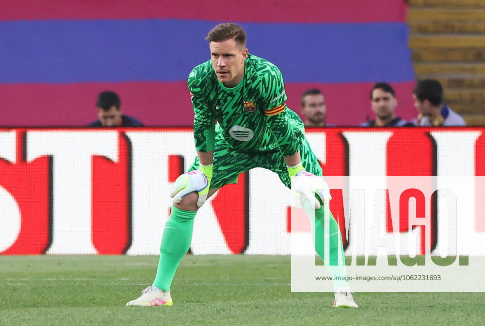 FC Barcelona, Barca V Villarreal CF - La Liga Marc-Andre ter Stegen plays during the match between FC Barcelona and Villarreal CF, corresponding to week 37 of LaLiga EA Sports, at the Olympic Stadium Lluis Companys, in Barcelona, Spain, on May 18, 2025. Barcelona Spain