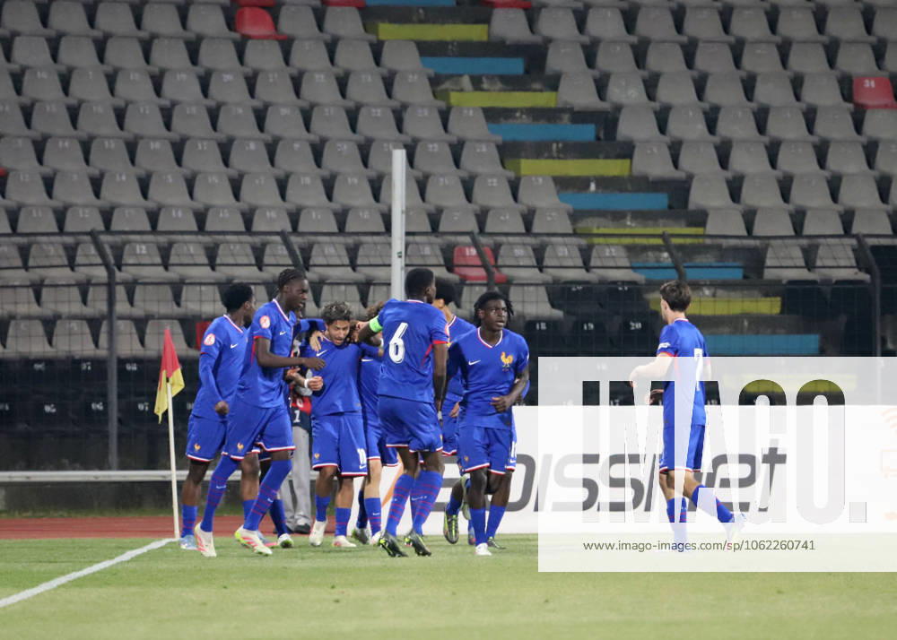 UEFA European Under-17 Championship 2024 25 Group A, in Tirana on, Albania on May 19, 2025. FranceÕs players celebrate scoring during the UEFA European Under-17 Championship 2024 25 Group A football match Germany vs France at the Elbasan Arena stadium in Elbasan, Albania, on May 19, 2025. TIRANE ALBANIA