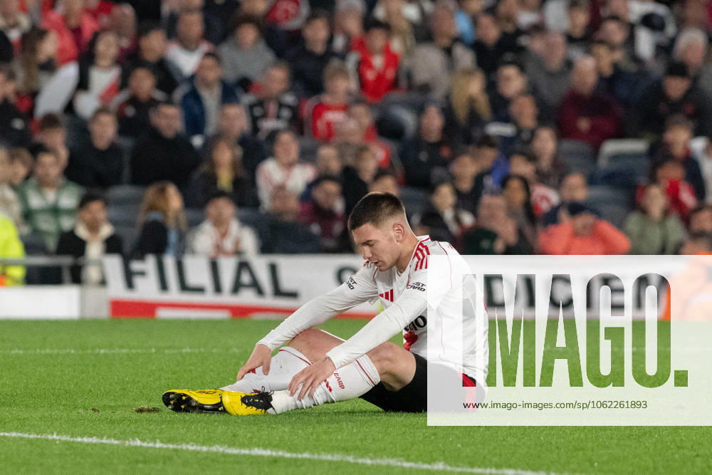 Franco Mastantuono of River reacts during the Torneo Apertura Betano 2025 quarterfinals match between River Plate and Platense at Estadio Mas Monumental Antonio Vespucio Liberti. Final Score: River Plate 1:1 Platense penalty shootout 2-4. Buenos Aires Argentina - ZUMAs197 20250520_aaa_s197_344