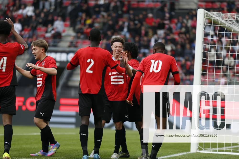 Isiaka Soukouna and his team of Stade Rennais during the Challenge Espoirs 2025, Final football match between Stade Rennais and AS Monaco on 21 May 2025 at Roazhon Park in Rennes, France - Photo Julien Kammerer PsnewZ