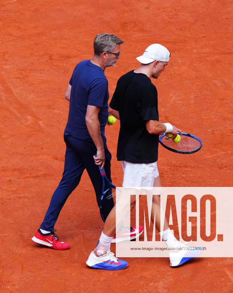 Jack Draper and coach James Trotman French Open Tennis, Thursday Previews, Qualifying and Practice, Tennis, Roland Garros, Paris, France