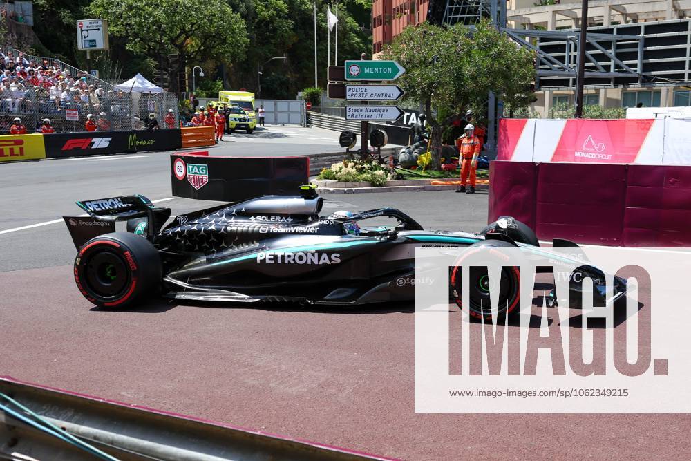 Kimi Antonelli Mercedes AMG Petronas drives into the pit lane, 3 Free Practice, Monaco Grand Prix, Motorsport, Men, Formula 1, 24 05 2025 Monte Carlo Monaco MCO