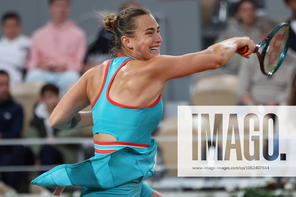 ARYNA SABALENKA during the match against Kamilla Rakhimova in the first round of French Open 2025 at Roland Garros in Paris. Sabalenka won 6:1, 6:0 Paris France - ZUMAc278 20250525_zsp_c278_009