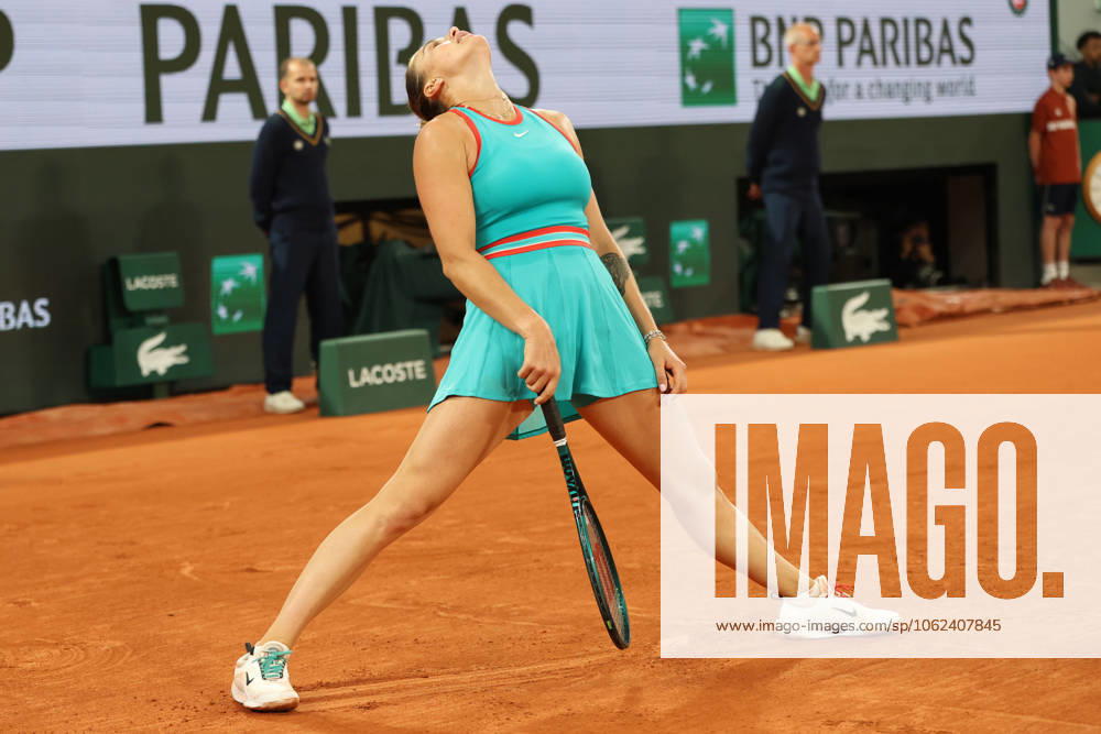 ARYNA SABALENKA during the match against Kamilla Rakhimova in the first round of French Open 2025 at Roland Garros in Paris. Sabalenka won 6:1, 6:0 Paris France - ZUMAc278 20250525_zsp_c278_010