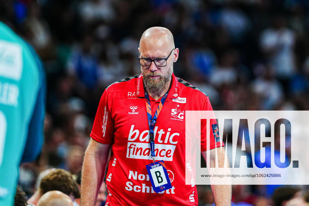 Ales Pajovic SG Flensburg Handewitt, Coach GER, Montpellier Handball vs SG Flensburg Handewitt, Handball, EHF European League, Final, Season 2024 2025, 25 05 2025 GER, Montpellier Handball vs SG Flensburg Handewitt, Handball, EHF European League, Final, Season 2024 2025, 25 05 2025 Hamburg