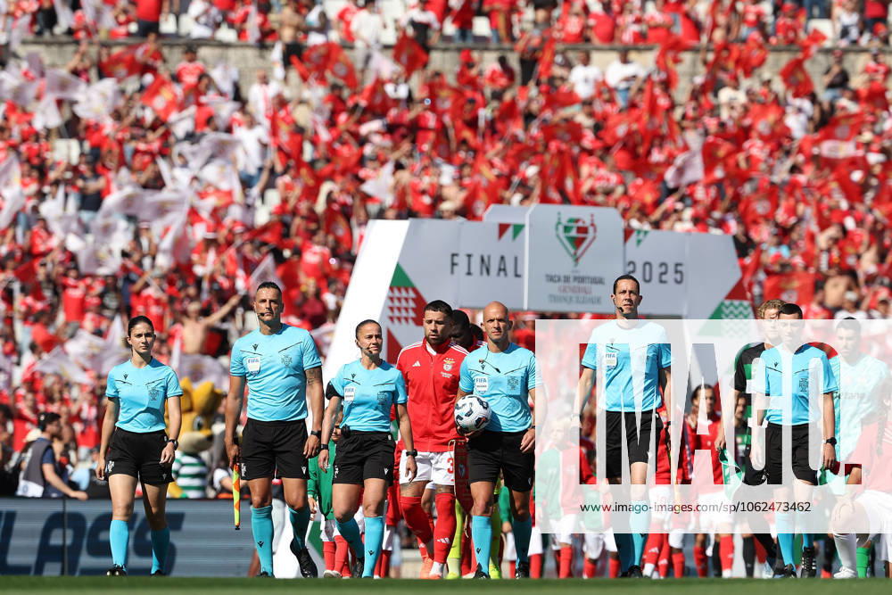 Lisboa, Portugal 25 05 2025 Taca de Portugal Generali Tranquilidade SL Benfica Sporting Clube de Portugal v l , the teams run in