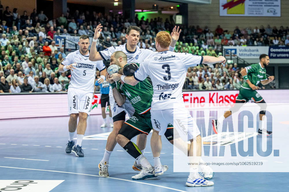 Handball Bundesliga HSG Wetzlar TBV Lemgo Lippe, 28 05 25 Vladimir Vranjes HSG Wetzlar, 14 , Nicolai Theilinger TBV Lemgo Lippe, 3 , Frederik Simak TBV Lemgo Lippe, 8 , Jan Brosch TBV Lemgo Lippe, 5 Handball Bundesliga HSG Wetzlar TBV Lemgo Lippe Wetzlar, 28 05 25