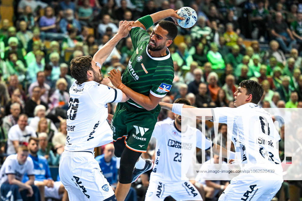 Hendrik Wagner TBV Lemgo Lippe, 28 , Philipp Ahouansou HSG Wetzlar, 19 and Meeno Carstensen TBV Lemgo Lippe, 08 , GER, HSG Wetzlar vs TBV Lemgo Lippe, Handball, Bundesliga, 31 Matchday, Season 2024 2025, 28 05 2025 GER, HSG Wetzlar vs TBV Lemgo Lippe, Handball, Bundesliga, 31 Matchday, Season 2024 2025, 28 05 2025 Wetzlar