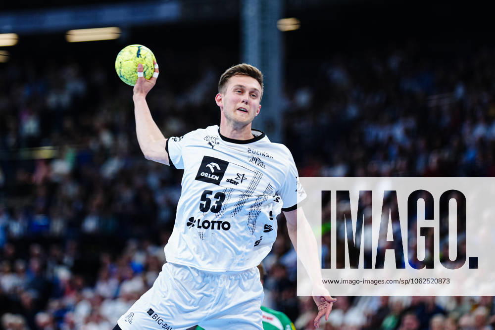 Throw Goal Nikola Bilyk THW Kiel, 53 GER, THW Kiel vs SC DHfK Leipzig, Handball, Bundesliga, Matchday, 31, Season 2024 2025, 28 05 2025 GER, THW Kiel vs SC DHfK Leipzig, Handball, Bundesliga, Matchday, 31, Season 2024 2025, 28 05 2025 Kiel