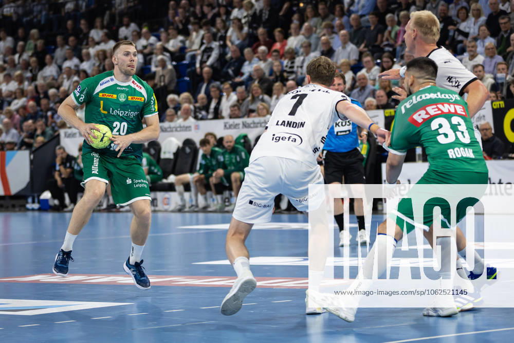 DAIKIN HBL THW Kiel vs SC DHfK Leipzig 28 05 25 William Bogojevic Nr 20, SC DHfK Leipzig in attack DAIKIN HBL THW Kiel vs SC DHfK Leipzig, Wunderino Arena on 28 05 25
