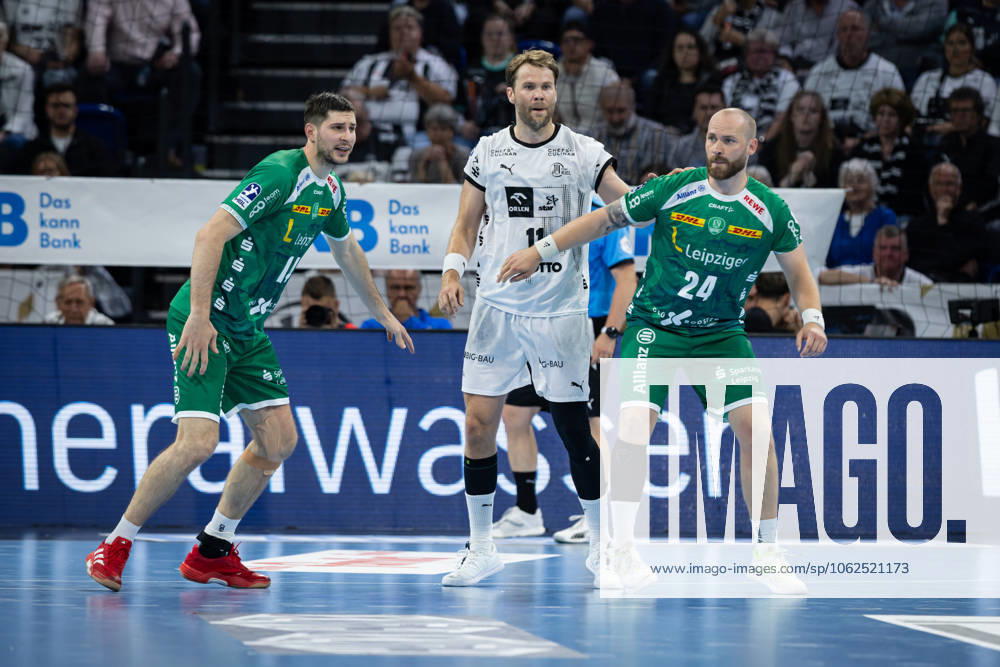 DAIKIN HBL THW Kiel vs SC DHfK Leipzig 28 05 25 Fight at the circle Marko Mamic Nr 14, SC DHfK Leipzig , Petter Overby Nr 11, THW Kiel , Moritz Preuss Nr 24, SC DHfK Leipzig DAIKIN HBL THW Kiel vs SC DHfK Leipzig, Wunderino Arena on 28 05 25