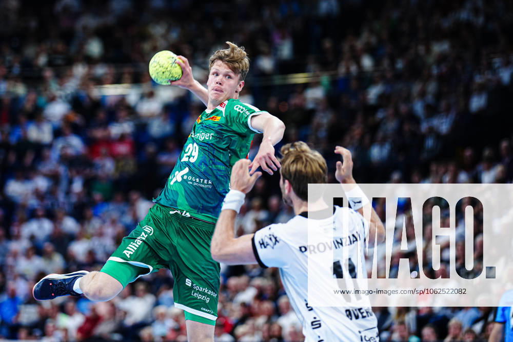 Throw Goal Friedrich Schmitt SC DHfK Leipzig, 29 GER, THW Kiel vs SC DHfK Leipzig, Handball, Bundesliga, Matchday, 31, Season 2024 2025, 28 05 2025 GER, THW Kiel vs SC DHfK Leipzig, Handball, Bundesliga, Matchday, 31, Season 2024 2025, 28 05 2025 Kiel