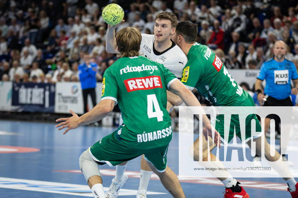 DAIKIN HBL THW Kiel vs SC DHfK Leipzig 28 05 25 Emil Wernsdorf Madsen Nr 45, THW Kiel vs Andri Runarsson Nr 04, SC DHfK Leipzig and Marko Mamic Nr 14, SC DHfK Leipzig DAIKIN HBL THW Kiel vs SC DHfK Leipzig, Wunderino Arena on 28 05 25
