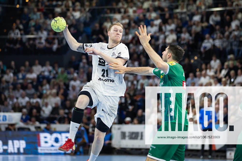 DAIKIN HBL THW Kiel vs SC DHfK Leipzig 28 05 25 Eric Johansson Nr 21, THW Kiel in attack DAIKIN HBL THW Kiel vs SC DHfK Leipzig, Wunderino Arena on 28 05 25