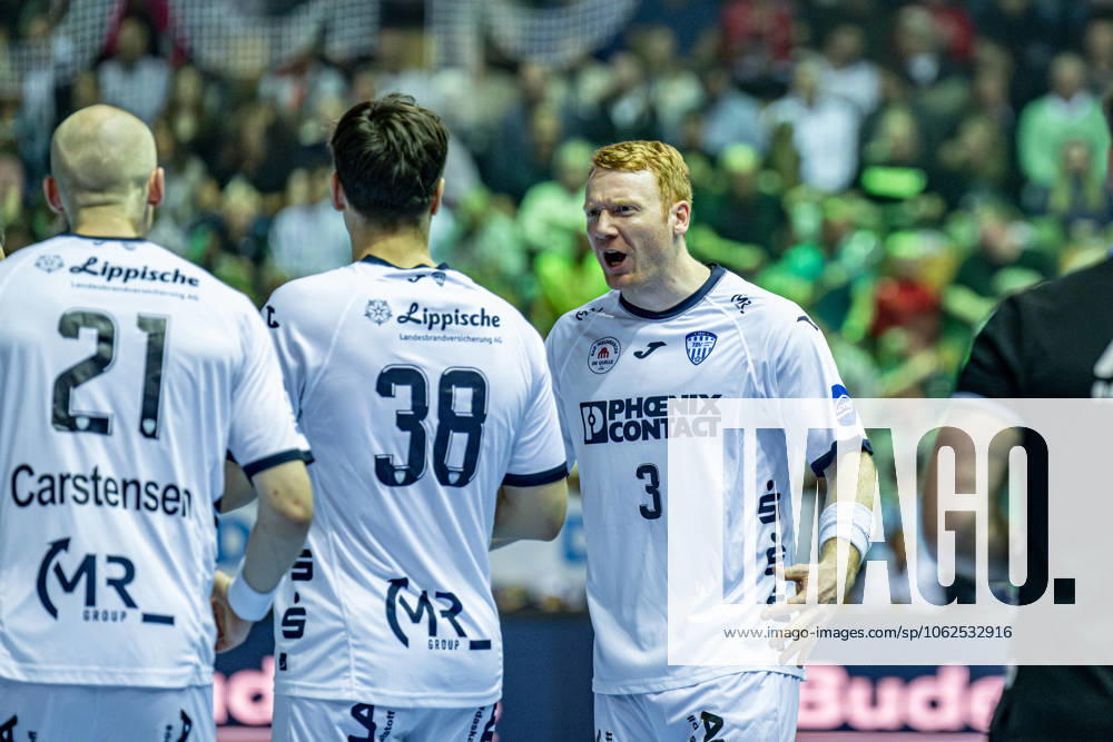 Handball Bundesliga HSG Wetzlar TBV Lemgo Lippe, 28 05 25 Nicolai Theilinger TBV Lemgo Lippe, 3 , Sadik Emre Herseklioglu TBV Lemgo Lippe, 38 , Leve Carstensen TBV Lemgo Lippe, 21 Handball Bundesliga HSG Wetzlar TBV Lemgo Lippe Wetzlar, 28 05 25