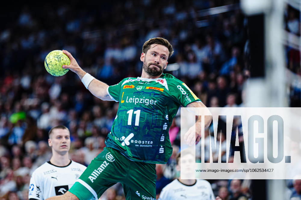 Throw Goal Lukas Binder SC DHfK Leipzig, 11 GER, THW Kiel vs SC DHfK Leipzig, Handball, Bundesliga, Matchday, 31, Season 2024 2025, 28 05 2025 GER, THW Kiel vs SC DHfK Leipzig, Handball, Bundesliga, Matchday, 31, Season 2024 2025, 28 05 2025 Kiel