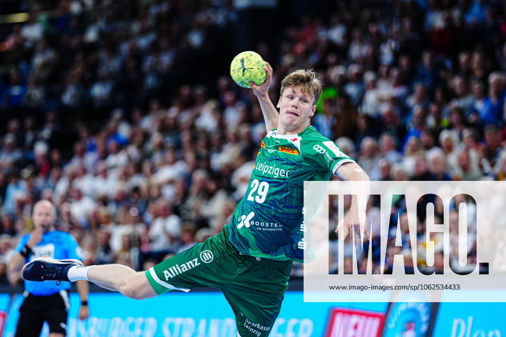 Throw Goal Friedrich Schmitt SC DHfK Leipzig, 29 GER, THW Kiel vs SC DHfK Leipzig, Handball, Bundesliga, Matchday, 31, Season 2024 2025, 28 05 2025 GER, THW Kiel vs SC DHfK Leipzig, Handball, Bundesliga, Matchday, 31, Season 2024 2025, 28 05 2025 Kiel