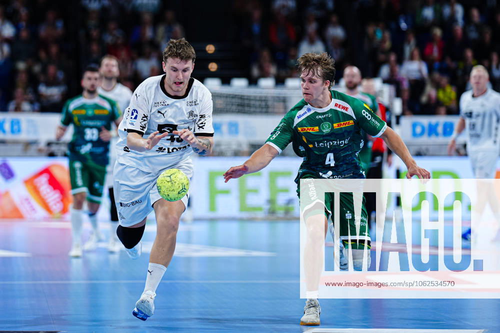 Emil Wernsdorf Madsen THW Kiel, 45 , Andri Mar Runarsson SC DHfK Leipzig, 04 GER, THW Kiel vs SC DHfK Leipzig, Handball, Bundesliga, Matchday, 31, Season 2024 2025, 28 05 2025 GER, THW Kiel vs SC DHfK Leipzig, Handball, Bundesliga, Matchday, 31, Season 2024 2025, 28 05 2025 Kiel