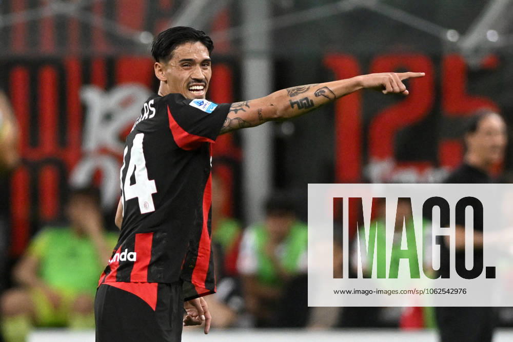 TIJANI REIJNDERS, Serie A 2024-25, Milan-Monza 2-0, Milan New Shirt 2025-26, azione, action, single shot, gesti SERIE A 2024-25 MILAN-MONZA 2-0 Milan Maglia Nuova 2025-26