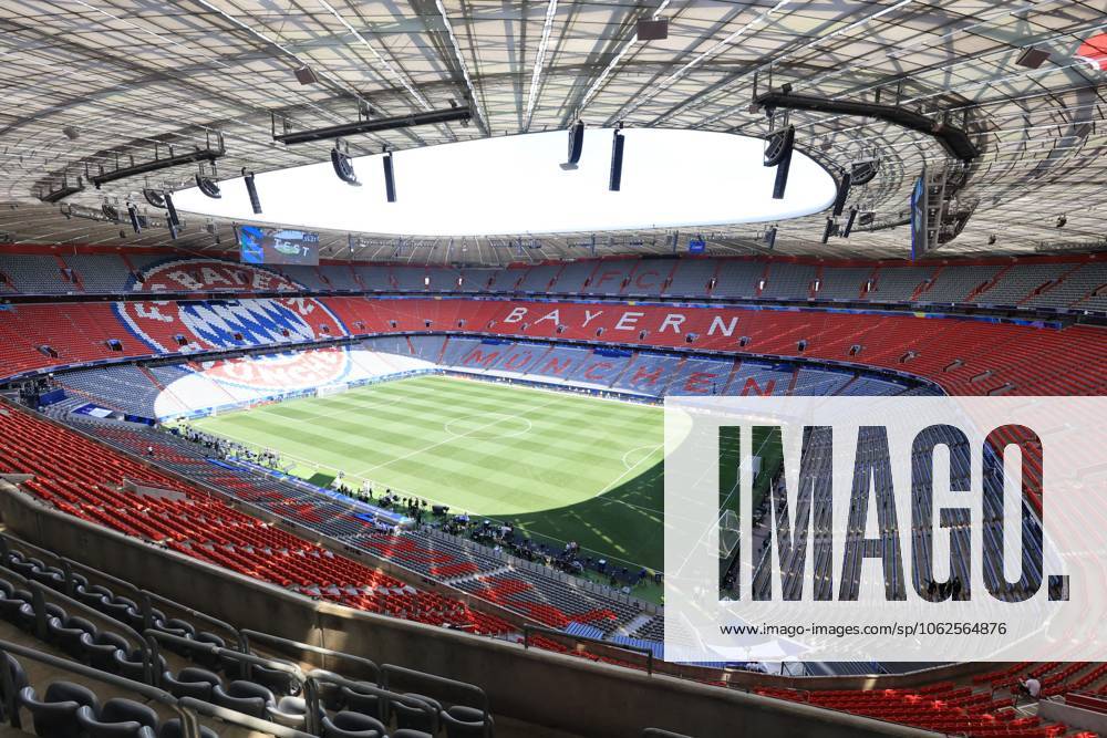 Munich 25 - UEFA Champions League final Pierre Teyssot MAXPPP ; Munich 25 - UEFA Champions League final . Munich, Germany on May 30, 2025. Munich Arena Stadium one day ahead of UEFA Champions League final football match Paris Saint-Germain PSG against Inter Milan on May 31, 2025. Munich Arena Stadium and left, the Paris Saint-Germain tribune Pierre Teyssot Maxppp Munich Bavaria Germany