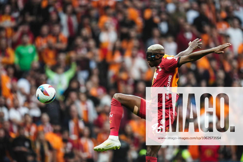 Galatasaray v RAMS Basaksehir - Turkish Super Lig ISTANBUL, TURKIYE - MAY 30: Victor Osimhen of Galatasaray in action during Turkish Super Lig match between Galatasaray and RAMS Basaksehir at RAMS Park in Istanbul, Turkiye on May 30, 2025. Hakan Akgun Anadolu Istanbul Turkey. Editorial use only. Please get in touch for any other usage.