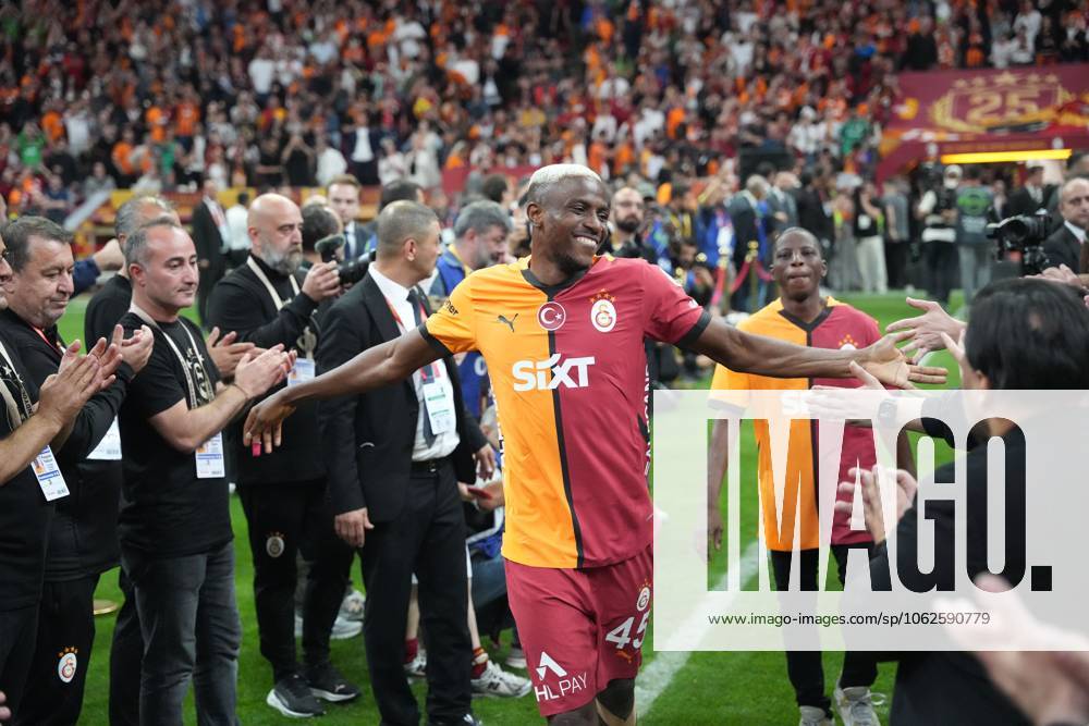 Victor Osimhen of Galatasaray after the Turkish Super League match between Galatasaray and Basaksehir FK at Rams Park Stadium in Istanbul , Turkey on May 30 , 2025. ( Photo by Seskimphoto) Istanbul Turkey Istanbul Turkey