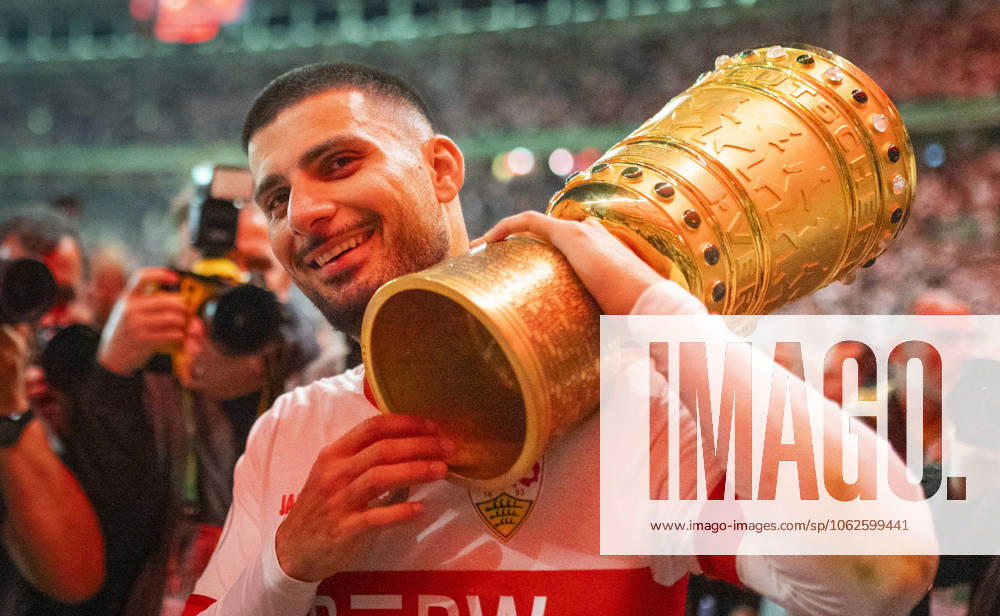 Berlin, Germany 24th May 2025 Deniz Undav VfB with cup Arminia Bielefeld VfB Stuttgart 24 05 2025