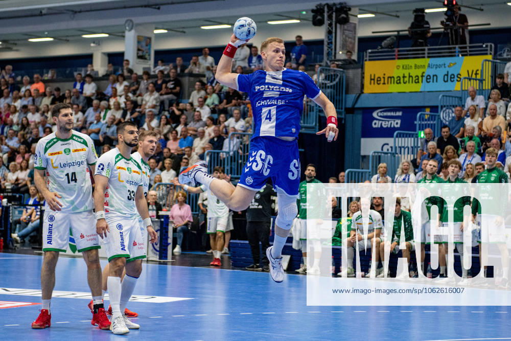 Daikin Handball Bundesliga, VfL Gummersbach SC DHFK Leipzig 31 05 2025 Marko Mami SC DHfK Leipzig 14 , Luka Rogan SC DHfK Leipzig 33 , Ellidi Vidarsson VfL Gummersbach, 4 , discards Daikin Handball Bundesliga, VfL Gummersbach SC DHFK Leipzig 31 05 2025