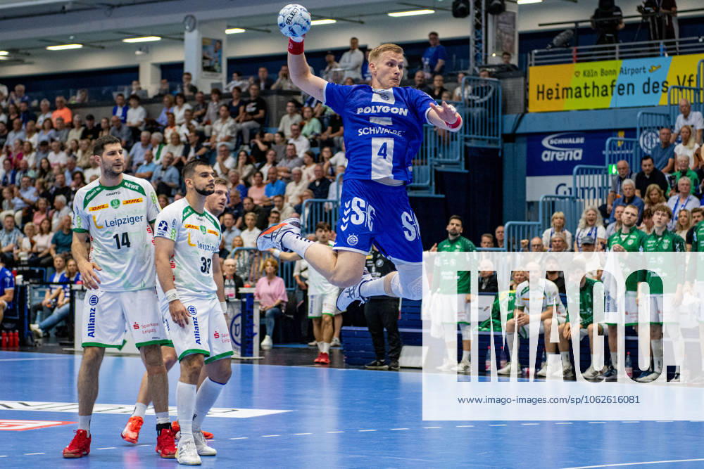 Daikin Handball Bundesliga, VfL Gummersbach SC DHFK Leipzig 31 05 2025 Marko Mami SC DHfK Leipzig 14 , Luka Rogan SC DHfK Leipzig 33 , Ellidi Vidarsson VfL Gummersbach, 4 , discards Daikin Handball Bundesliga, VfL Gummersbach SC DHFK Leipzig 31 05 2025