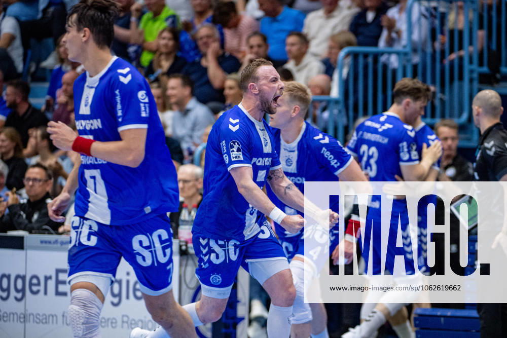 Daikin Handball Bundesliga, VfL Gummersbach SC DHFK Leipzig 31 05 2025 Lukas Blohmes goal celebration VfL Gummersbach, 8 , Daikin Handball Bundesliga, VfL Gummersbach SC DHFK Leipzig 31 05 2025