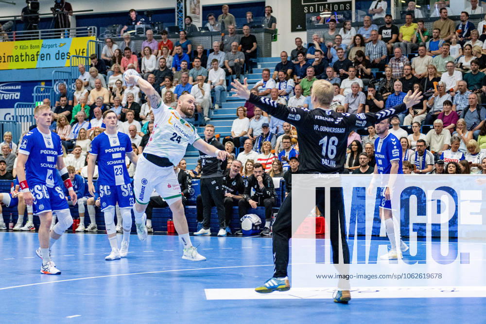 Daikin Handball Bundesliga, VfL Gummersbach SC DHFK Leipzig 31 05 2025 Moritz Preuss SC DHfK Leipzig 24 , Bertram Obling VfL Gummersbach, 16 , Daikin Handball Bundesliga, VfL Gummersbach SC DHFK Leipzig 31 05 2025