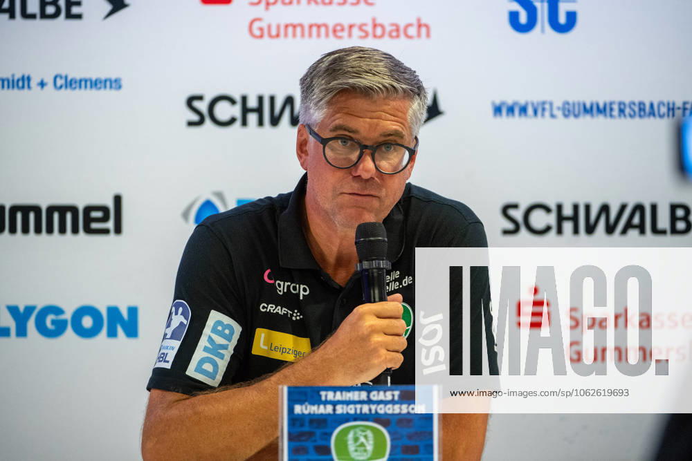 Daikin Handball Bundesliga, VfL Gummersbach SC DHFK Leipzig 31 05 2025 Rúnar Sigtryggsson Coach of SC DHfK Leipzig at the press conference Daikin Handball Bundesliga, VfL Gummersbach SC DHFK Leipzig 31 05 2025
